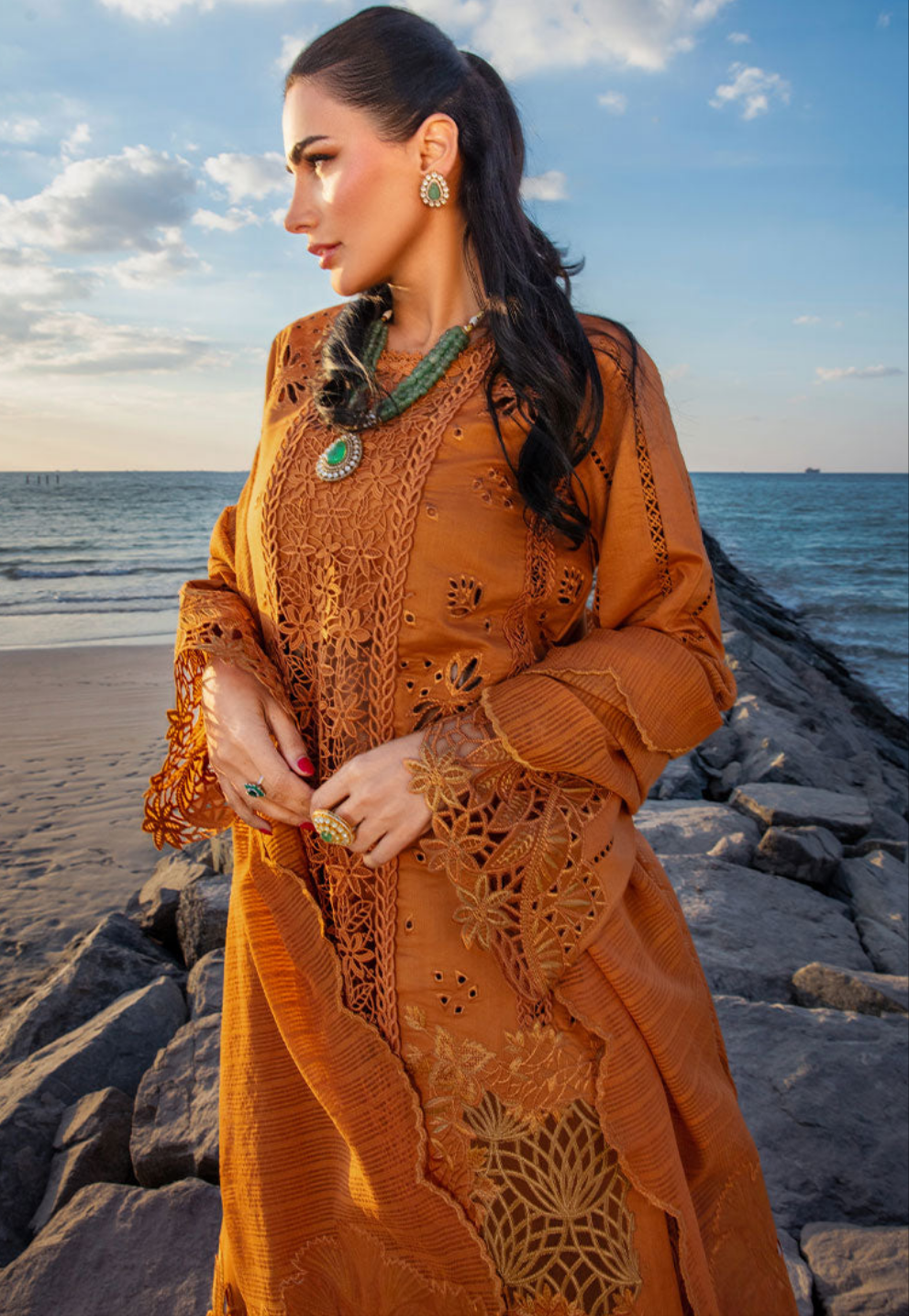 Rang Rasiya - Schiffli Embroidered Ayla's Atelier